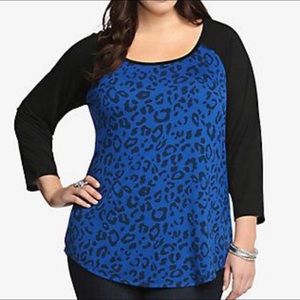 Torrid Blue Leopard Print Top